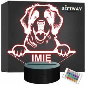 Lampka Nocna LED Saint bernard Rasa Psa z Imieniem na Prezent