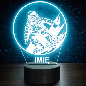 Lampka Nocna LED Statuetka Sporty Zimowe Snowboard na Prezent Grawer v.2