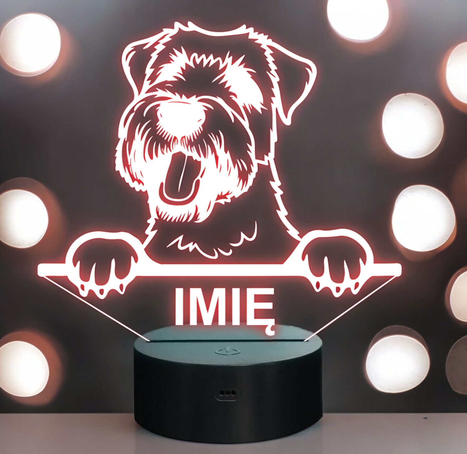 Lampka Nocna LED Soft Coated Wheaten Terrier Rasa Psa z Imieniem na Prezent Lampka Nocna LED Soft Coated Wheaten Terrier Rasa Psa z Imieniem na Prezent