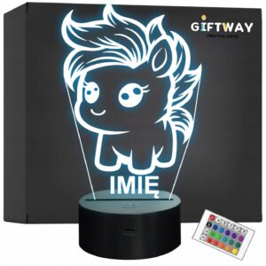 Lampka Nocna LED Z Imieniem Słodki Kucyk Konik dla Dzieci na Prezent v.2