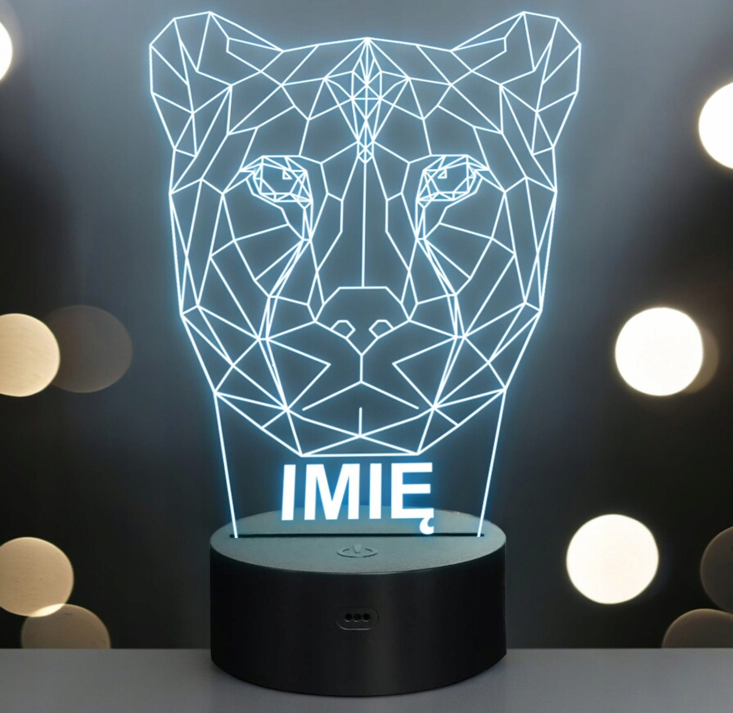 Lampka Nocna LED 3D Z Imieniem Grawer Lampart Gepard Kot na Prezent Lampka Nocna LED 3D Z Imieniem Grawer Lampart Gepard Kot na Prezent