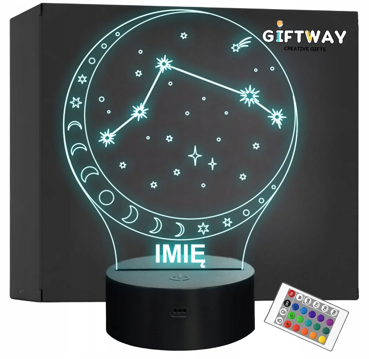 Lampka Nocna LED Baran Znak Zodiaku Horoskop z Imieniem Prezent Grawer Lampka Nocna LED Baran Znak Zodiaku Horoskop z Imieniem Prezent Grawer