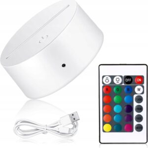 Podstawka LED Do Lampki Nocnej Baza USB 3D Statuetka 4x8,5 cm Biała