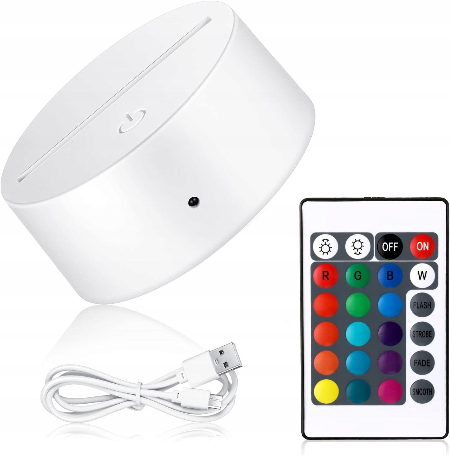 Podstawka LED Do Lampki Nocnej Baza USB 3D Statuetka 4x8,5 cm Biała Podstawka LED Do Lampki Nocnej Baza USB 3D Statuetka 4x8,5 cm Biała