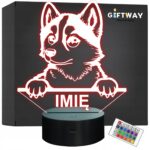Lampka Nocna LED Husky Rasa Psa z Imieniem na Prezent v.2