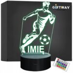 Lampka Nocna LED Z Imieniem Grawer Piłkarz Piłka Nożna Sport na Prezent