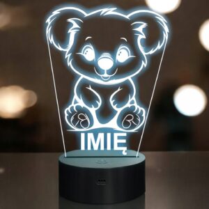 Lampka Nocna LED Z Imieniem Słodki Koala dla Dzieci na Prezent v.1