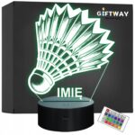 Lampka Nocna LED Statuetka Badminton Sport Lotka na Prezent Grawer v.3