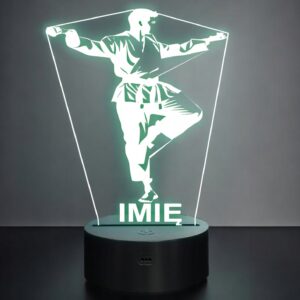 Lampka Nocna LED Z Imieniem Grawer Karate Sport na Prezent v.2