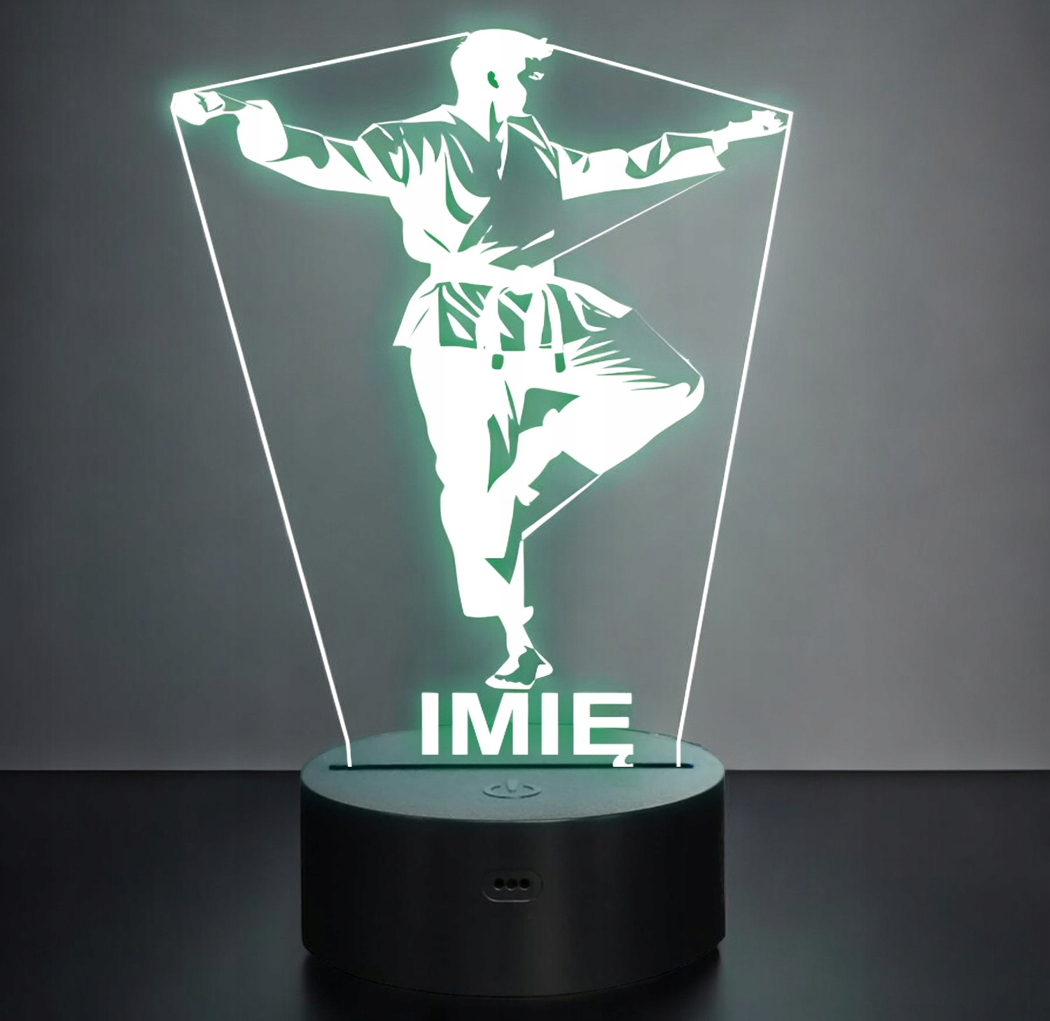 Lampka Nocna LED Z Imieniem Grawer Karate Sport na Prezent v.2 Lampka Nocna LED Z Imieniem Grawer Karate Sport na Prezent v.2