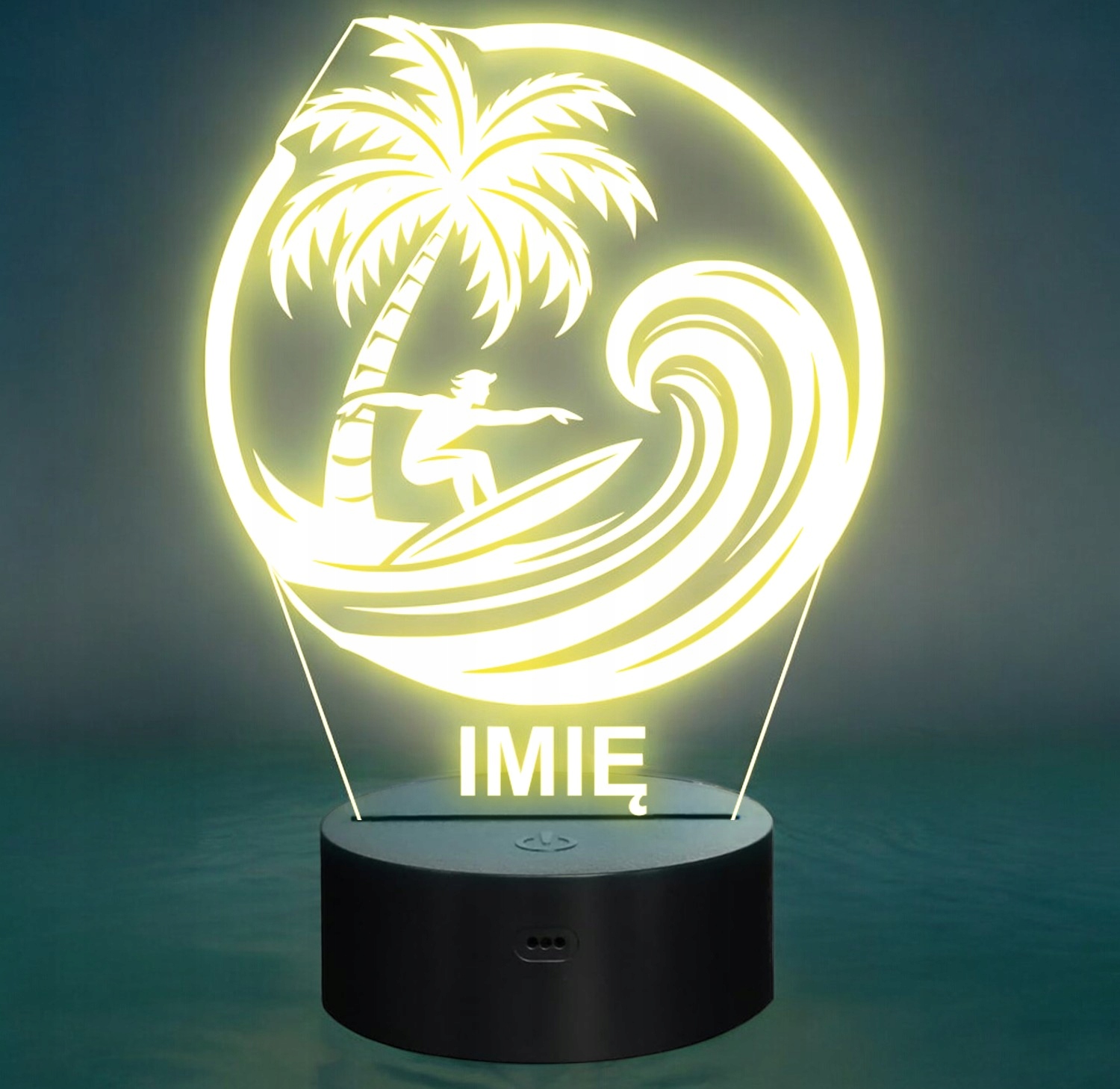 Lampka Nocna LED Statuetka Surfing Sporty Wodne Palma na Prezent Grawer v.2 Lampka Nocna LED Statuetka Surfing Sporty Wodne Palma na Prezent Grawer v.2