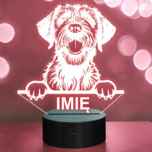 Lampka Nocna LED Gryfon Korthalsa Rasa Psa z Imieniem na Prezent