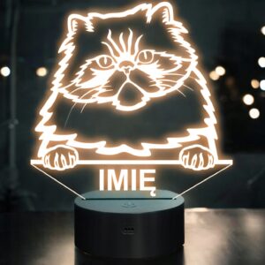 Lampka Nocna LED Colorpoint Persian Rasa Kota z Imieniem na Prezent