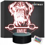 Lampka Nocna LED Bullmastiff Rasa Psa z Imieniem na Prezent