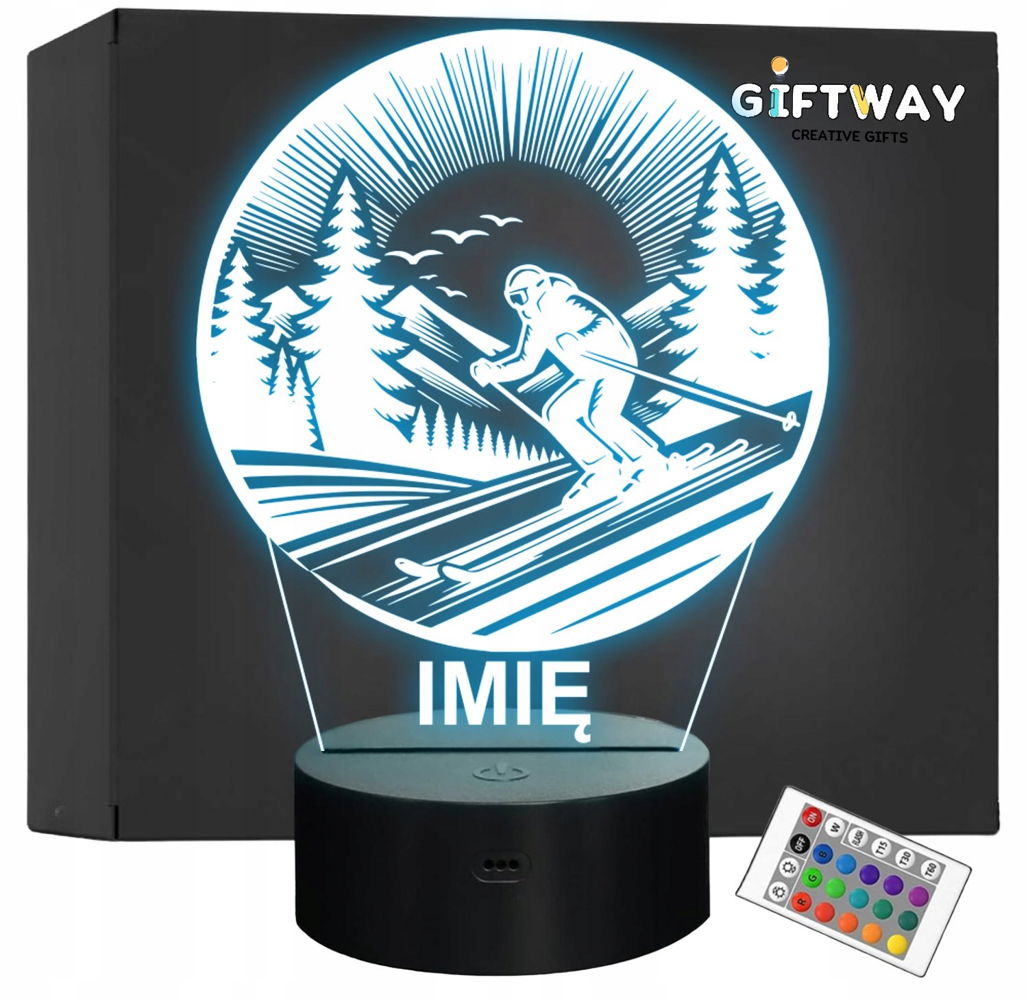 Lampka Nocna LED Statuetka Sporty Zimowe Narty Narciarz Prezent Grawer v.4 Lampka Nocna LED Statuetka Sporty Zimowe Narty Narciarz Prezent Grawer v.4