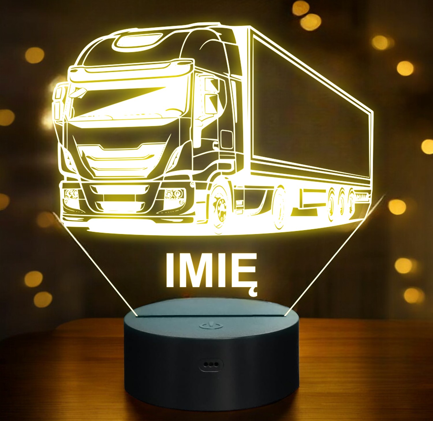 Lampka Nocna LED Imię Statuetka Ciężarówka Tir na Prezent Grawer v.1 Lampka Nocna LED Imię Statuetka Ciężarówka Tir na Prezent Grawer v.1