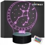 Lampka Nocna LED Panna Znak Zodiaku Horoskop z Imieniem Prezent Grawer
