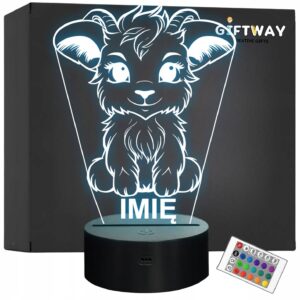 Lampka Nocna LED Z Imieniem Słodki Baran Baranek dla Dzieci na Prezent