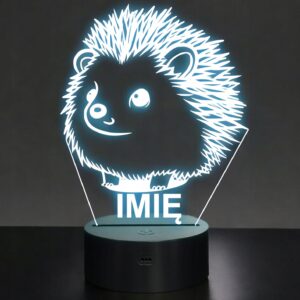 Lampka Nocna LED Z Imieniem Słodki Jeż Jeżyk dla Dzieci na Prezent