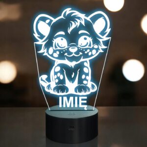 Lampka Nocna LED Z Imieniem Słodki Tygrys Tygrysek dla Dzieci Prezent v.1