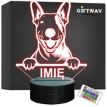 Lampka Nocna LED Bulterier Rasa Psa z Imieniem na Prezent