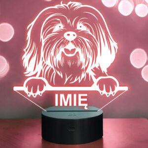 Lampka Nocna LED lhasa apsos Rasa Psa z Imieniem na Prezent