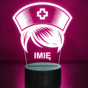 Lampka Nocna LED Statuetka Pielęgniarka Zawód na Prezent Grawer v.5