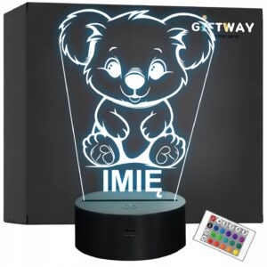 Lampka Nocna LED Z Imieniem Słodki Koala dla Dzieci na Prezent v.1