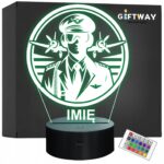 Lampka Nocna LED Statuetka Pilot Wojskowy Zawód Samolot Prezent Grawer v.2