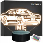 Lampka Nocna LED Imię Statuetka Samochód Auto Challenger na Prezent Grawer