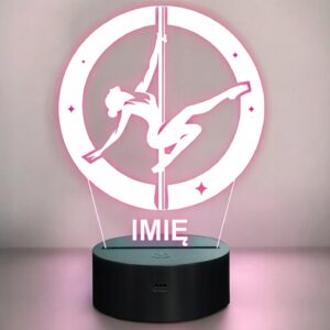 Lampka Nocna LED Statuetka Taniec na rurze Pole Dance na Prezent Grawer v.4