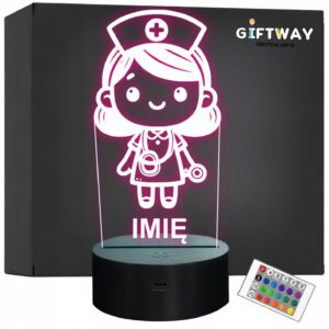 Lampka Nocna LED Statuetka Pielęgniarka Bajka Zawód na Prezent Grawer v.2