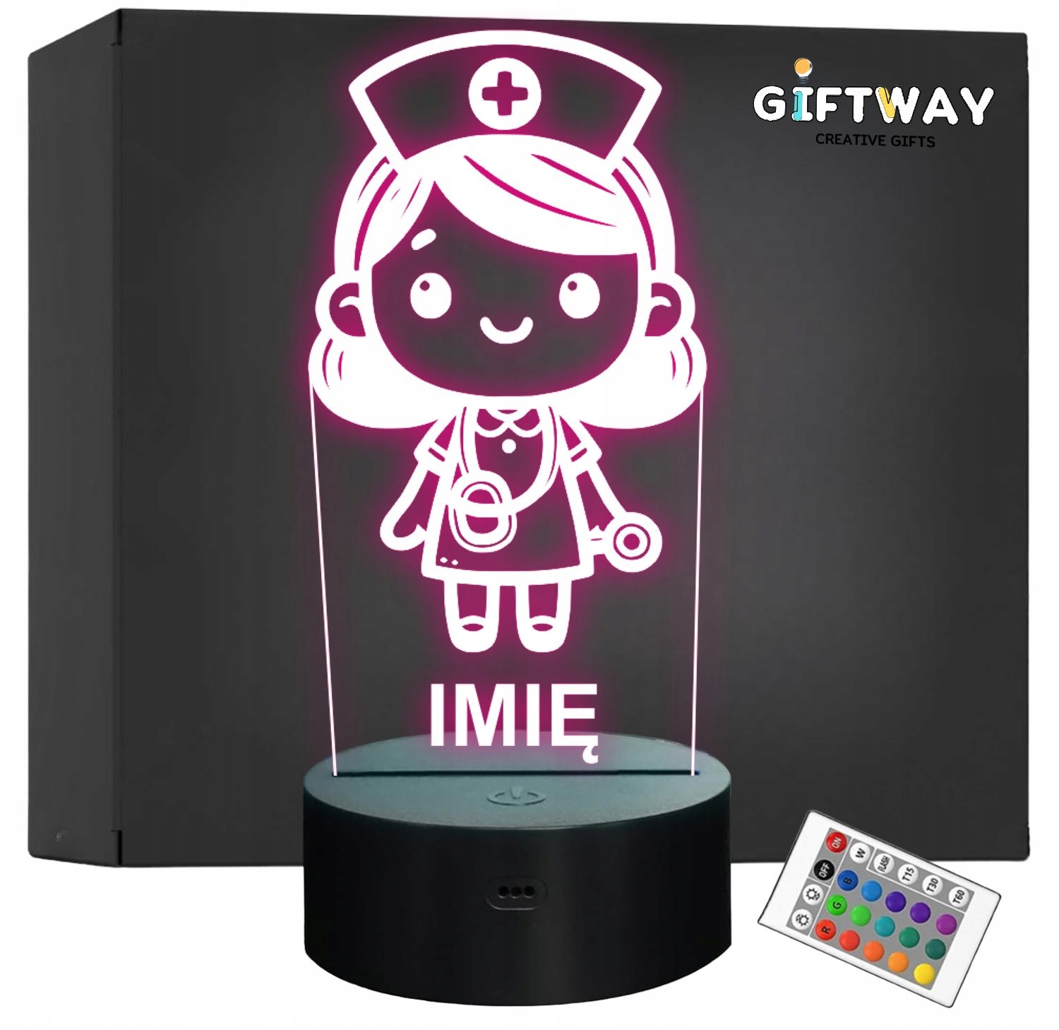 Lampka Nocna LED Statuetka Pielęgniarka Bajka Zawód na Prezent Grawer v.2 Lampka Nocna LED Statuetka Pielęgniarka Bajka Zawód na Prezent Grawer v.2