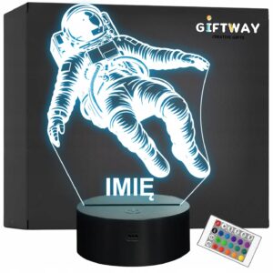 Lampka Nocna LED Statuetka Astronauta na Prezent Grawer v.1