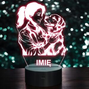 Lampka Nocna LED Imię Statuetka Zawód Weterynarz na Prezent Grawer