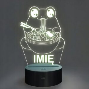 Lampka Nocna LED Imię Słodka Żabka Jedząca Ramen Anime Prezent Grawer