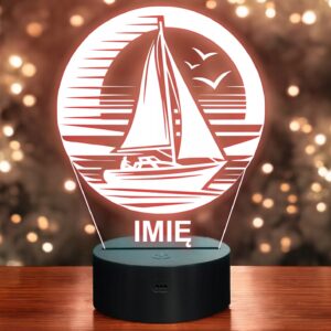 Lampka Nocna LED Statuetka Żeglowanie Żagiel Aktywność Prezent Grawer v.1