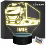 Lampka Nocna LED Imię Statuetka Ciężarówka Tir na Prezent Grawer v.1