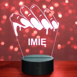 Lampka Nocna LED Imię Statuetka Paznokcie Nailartist na Prezent Grawer