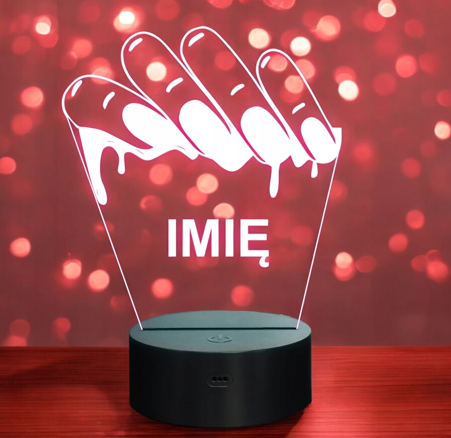 Lampka Nocna LED Imię Statuetka Paznokcie Nailartist na Prezent Grawer Lampka Nocna LED Imię Statuetka Paznokcie Nailartist na Prezent Grawer