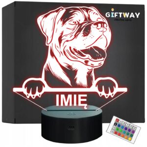 Lampka Nocna LED Cane Corso Rasa Psa z Imieniem na Prezent