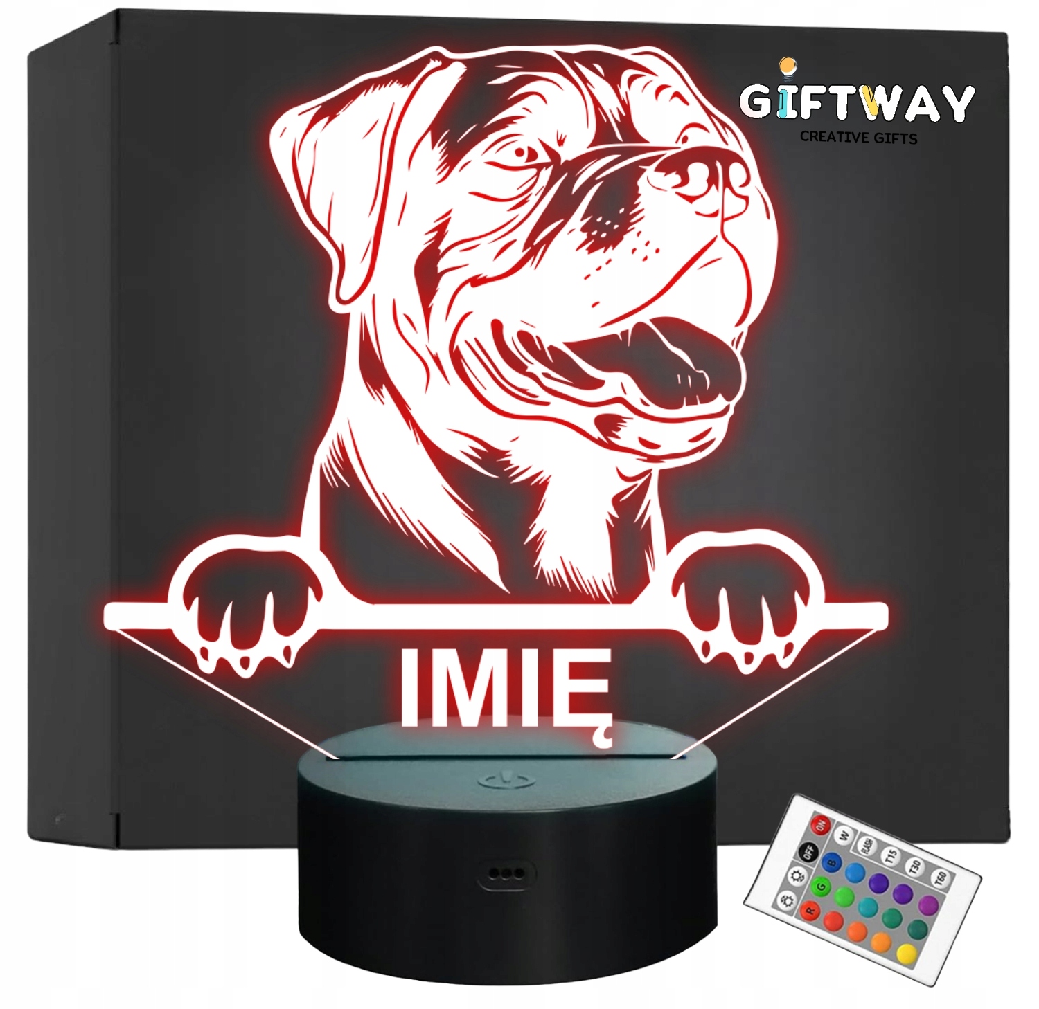 Lampka Nocna LED Cane Corso Rasa Psa z Imieniem na Prezent Lampka Nocna LED Cane Corso Rasa Psa z Imieniem na Prezent