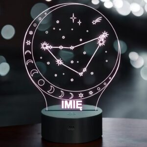 Lampka Nocna LED Koziorożec Znak Zodiaku Horoskop z Imieniem Prezent Grawer