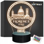 Lampka Nocna LED Statuetka Miasto Florence Florencja Włochy Prezent Grawer