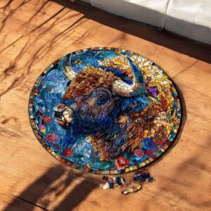 Puzzle Drewniane Bizon 3D Układanka dla Dorosłych 224 el. v.4