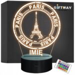 Lampka Nocna LED Statuetka Miasto Paryż Paris Francja na Prezent Grawer
