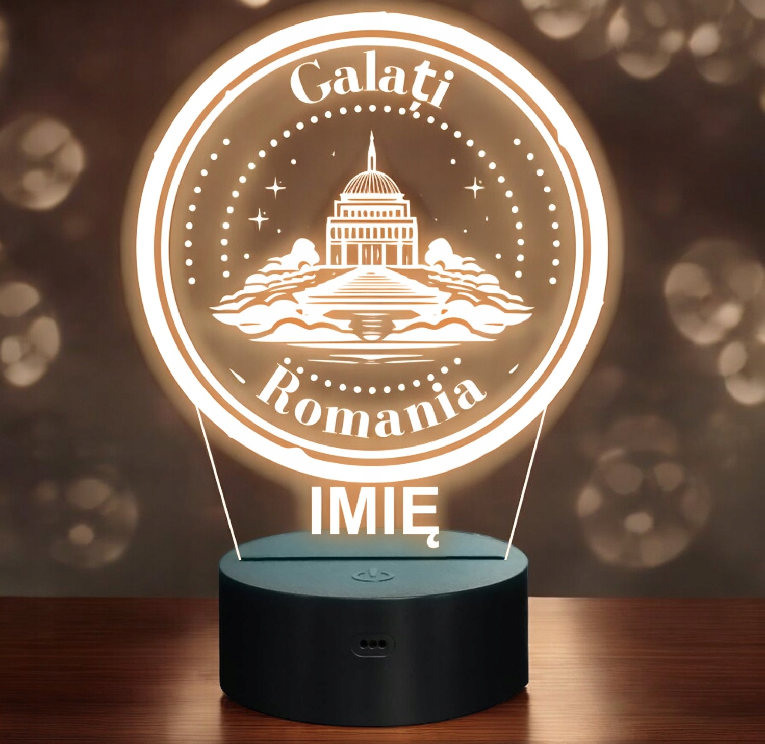 Lampka Nocna LED Statuetka Miasto Galati Gałacz Rumunia na Prezent Grawer Lampka Nocna LED Statuetka Miasto Galati Gałacz Rumunia na Prezent Grawer