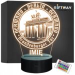 Lampka Nocna LED Statuetka Podróże Miasto Berlin Niemcy na Prezent Grawer v.2