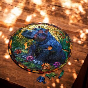 Puzzle Drewniane Hipopotam 3D Układanka dla Dorosłych 224 el. v.1