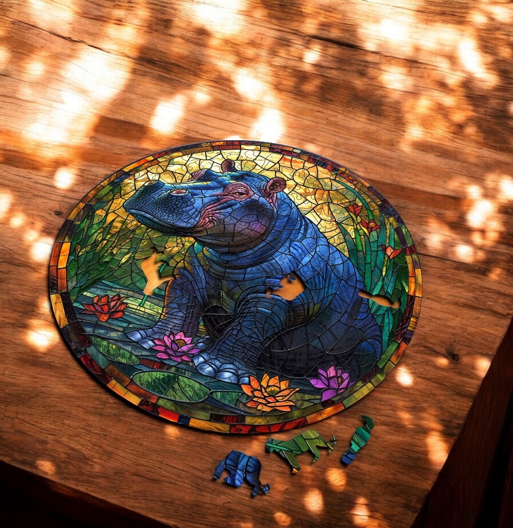 Puzzle Drewniane Hipopotam 3D Układanka dla Dorosłych 224 el. v.1 Puzzle Drewniane Hipopotam 3D Układanka dla Dorosłych 224 el. v.1